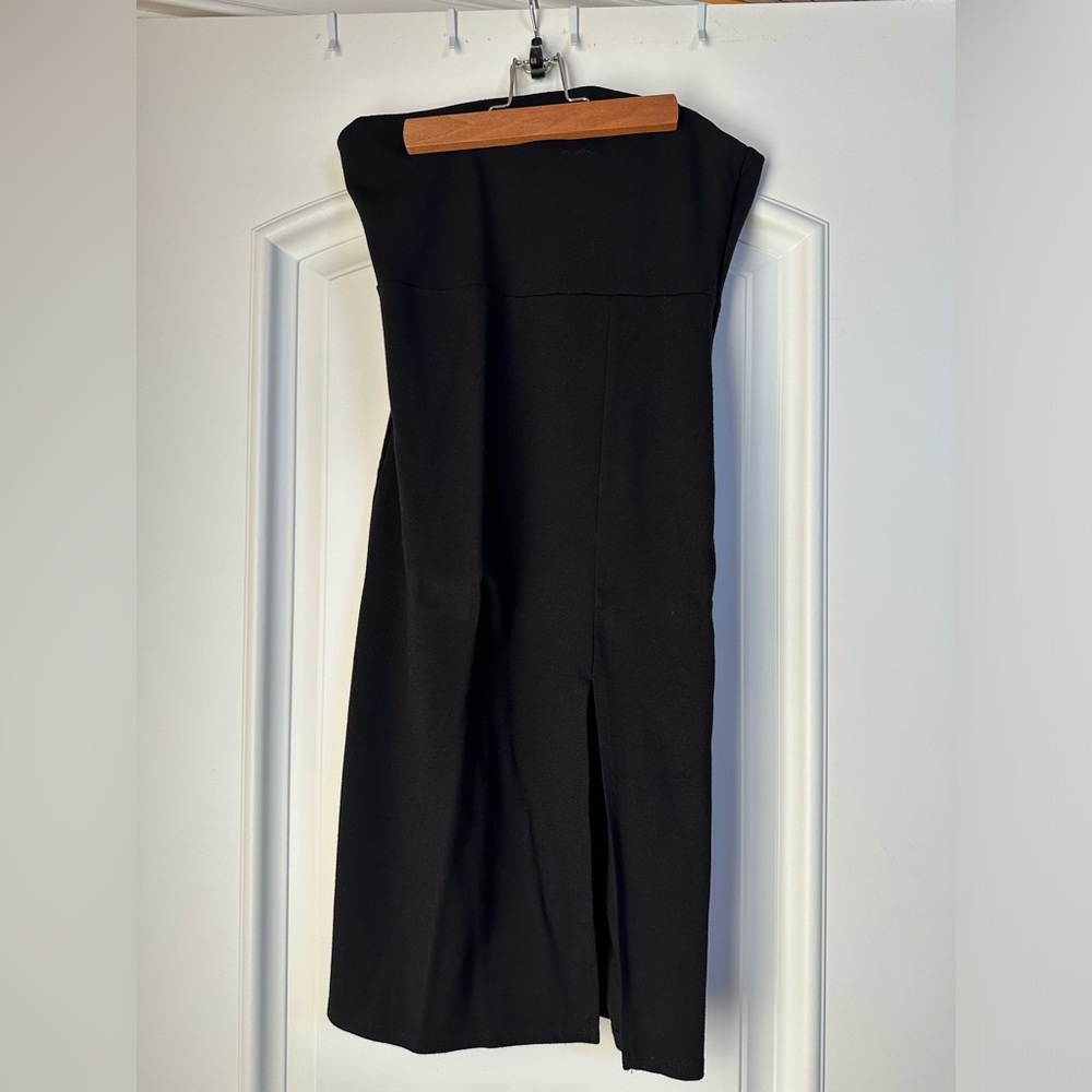 Black Strapless Dress with Slit